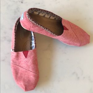 Toms red shoes - size 9